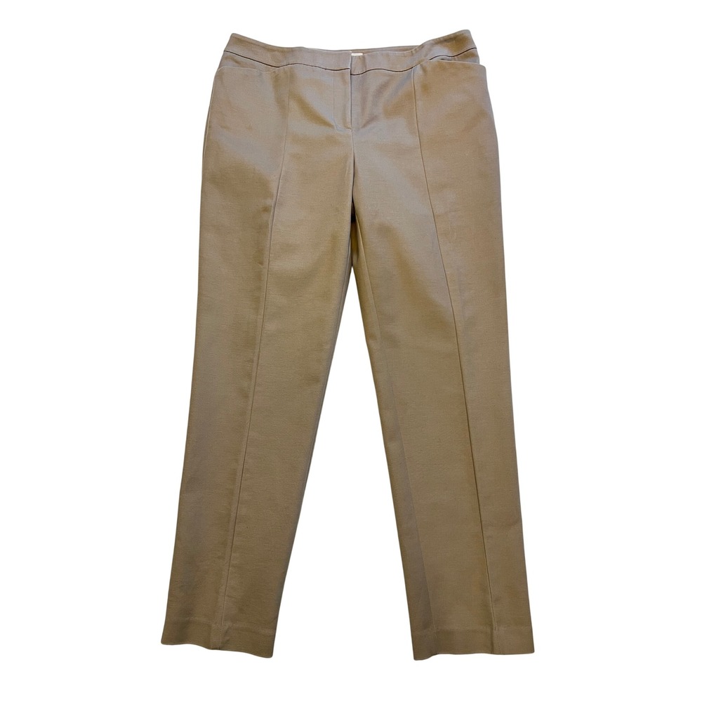 Chicos Neutral Tan So Slimming Front Seam Straight Leg Pants 1.5 (Size M 10)
